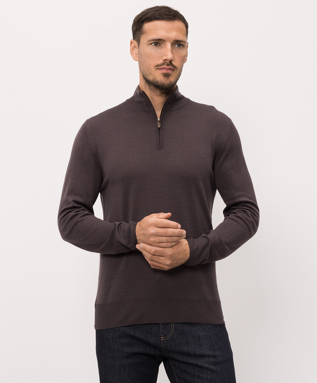Canali Сірий джемпер з вовни MK01149C0015 зображення 3