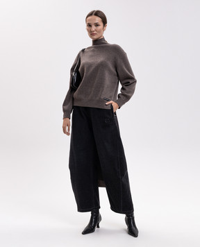 Alexander Wang Коричневый асимметричный свитер с шерстью 1KC4261020