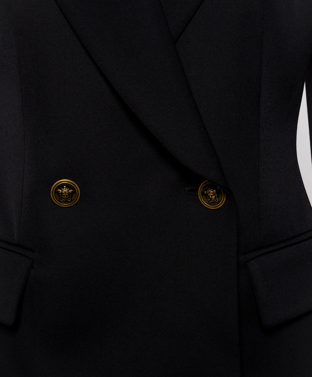 Versace Черный двубортный жакет из шерсти 10269241A17793 изображение 4