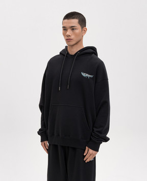 Off-White Чорне худі з емблемою Moon 44MBB085S26F00E