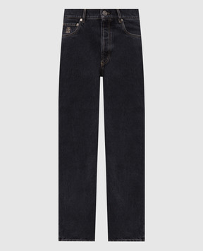 Brunello Cucinelli Темно синие джинсы с патчем логотипа M235PO1090