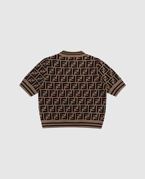 Fendi Детский коричневый топ в брендовый узор FF JFG069AEYD6