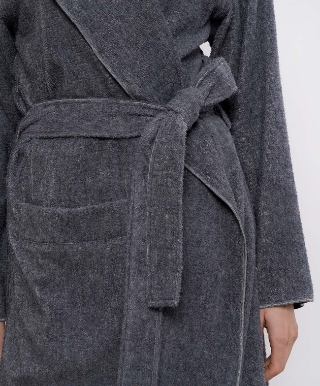 Hamam Серый махровый халат ASH LIGHT с капюшоном ASHLIGHTBATHROBE изображение 5