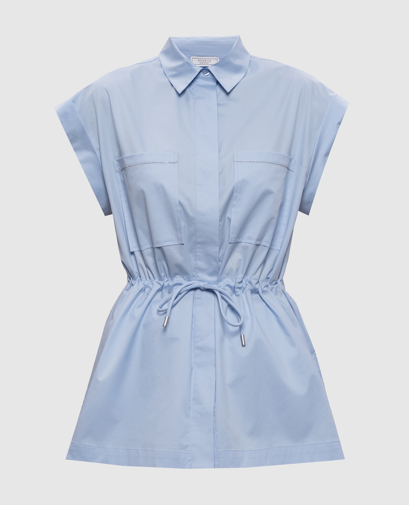 Голубая рубашка с цепочкой мониль