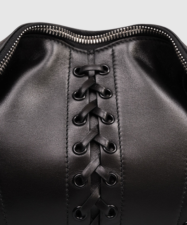 Alexander McQueen Черная кожаная сумка Manta 8613741VDB1 изображение 4