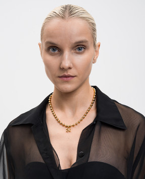 Off-White Золотисте намисто з емблемою Arrow OWOB13WF25MET001