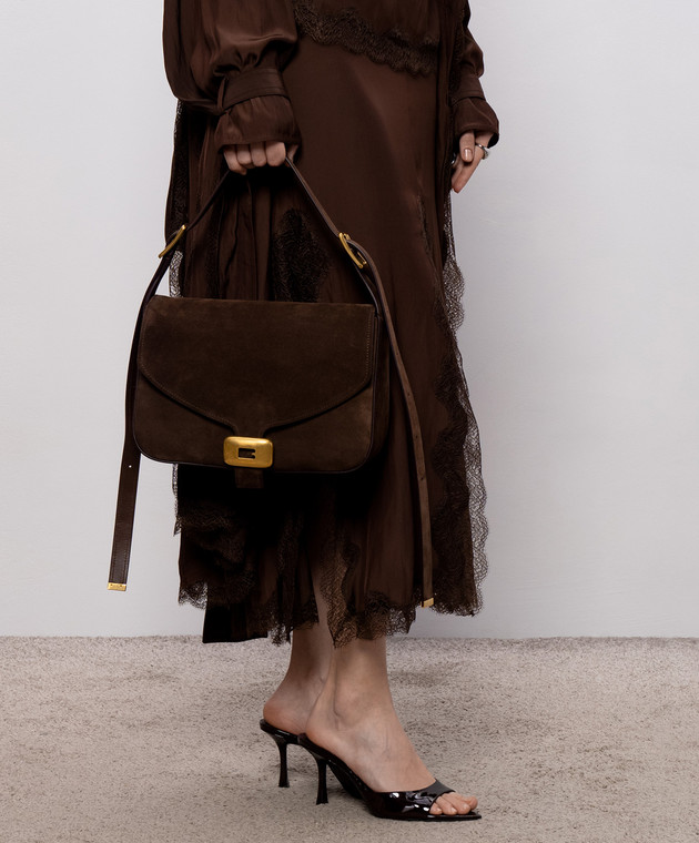 Balenciaga Коричневая сумка из нубука Clicca 8686722ACJ8 изображение 2