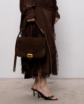 Balenciaga Коричнева сумка з нубуку Clicca 8686722ACJ8