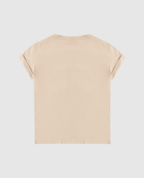 Brunello Cucinelli Дитяча бежева футболка з ланцюжком B0T81T458C