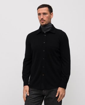 Brunello Cucinelli Чорна сорочка з кашеміру M2200261
