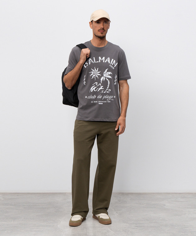 Balmain Сіра футболка Balmain Plage GH0EG000GF58 зображення 2