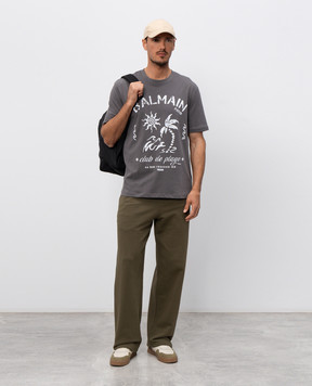 Balmain Сіра футболка Balmain Plage GH0EG000GF58