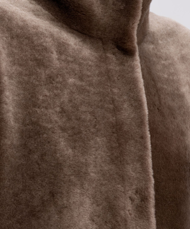 Babe Pay Pls Коричневая дубленка 2323MERINO изображение 5