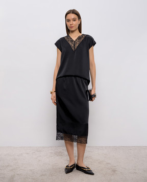 Max Mara Weekend Черный топ WKDSTAFFA с кружевом WKDSTAFFA