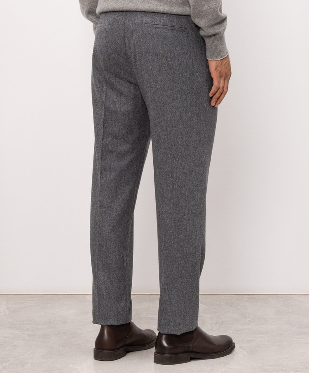Brunello Cucinelli Штани сірого кольору з вовни M038PE1710 зображення 4