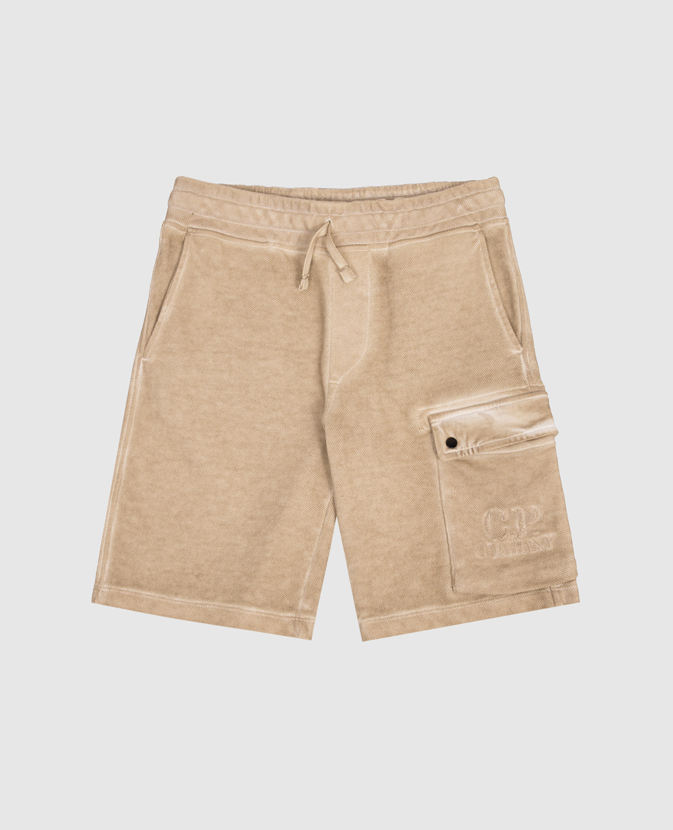 

Детские шорты цвета хаки с вышивкой логотипа, Шорты