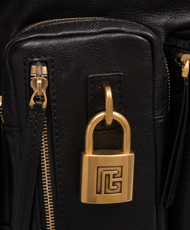 Balmain Черный кожаный рюкзак Pulse HM1GE291LOLP изображение 4