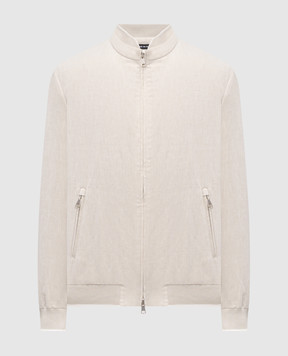 Pini Parma Сіра куртка з льоном BOMBCOLISA