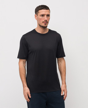 Brunello Cucinelli Черная футболка с шелком MD8211308