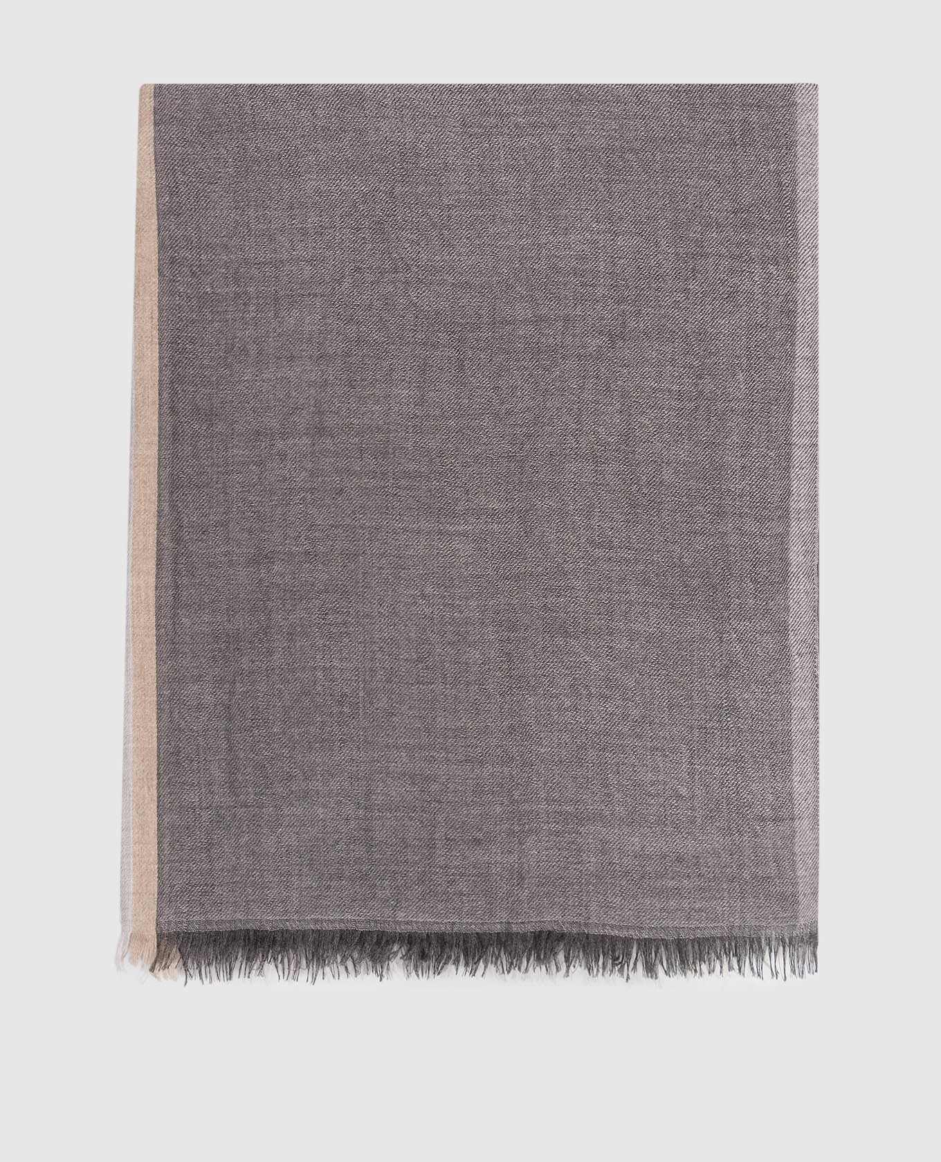 Серый шарф с кашемиром и шелком