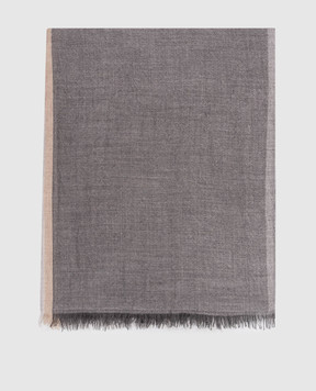 Brunello Cucinelli Серый шарф с кашемиром и шелком MSC606AV