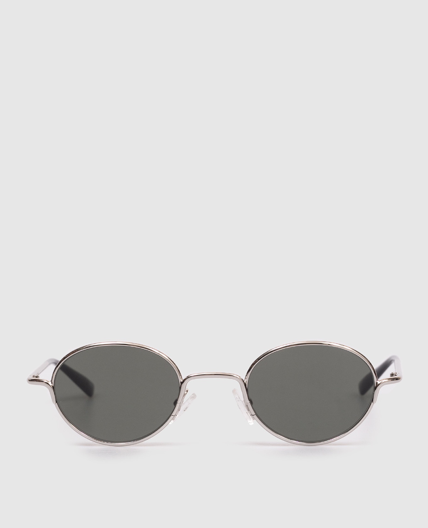 Серебристые очки с гравировкой логотипа