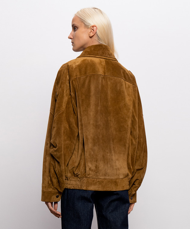 Saint Laurent Коричневая замшевая куртка 798780YC2AY изображение 4