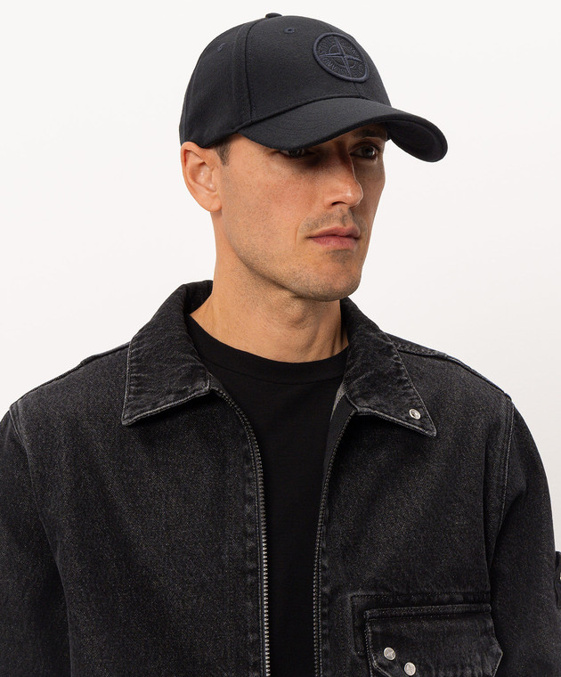 Stone Island Темно-синя кепка з вовною L2S159100010S0502 зображення 2
