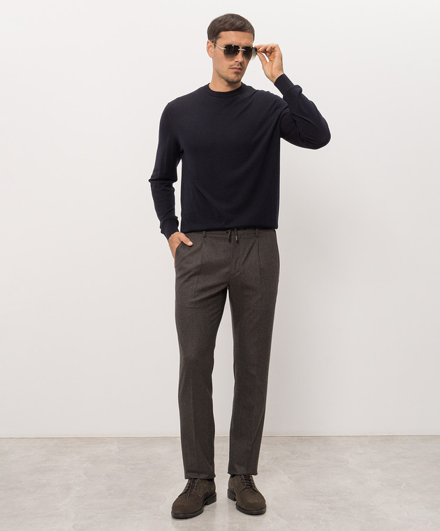 Cashmere&Whiskey Синій джемпер з вовни MU8121318541R зображення 2