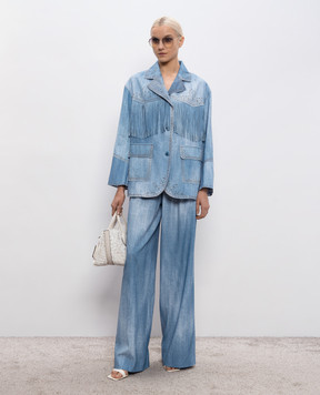 Ermanno Scervino Блакитна куртка з перфорацією та бахромою D487I312REMY