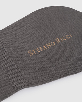 Stefano Ricci Сірі шкарпетки-сліди з принтом логотипа MHE34U3006MHE34U