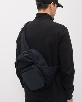 Stone Island Синяя сумка-слинг с фактурным логотипом L1S159200030S0391