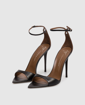 Giuseppe Zanotti Чорні шкіряні босоніжки Intrigo I400005