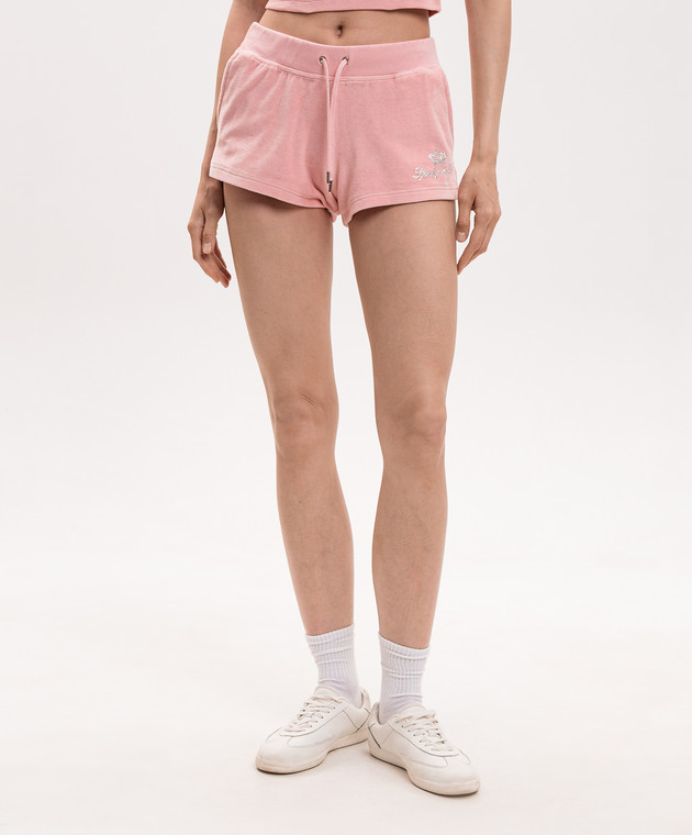 Sporty & Rich Розовые велюровые шорты Juicy SH057716689PI07 изображение 3
