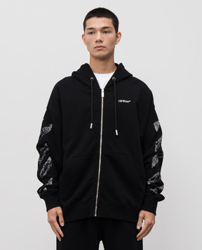 Off-White Черная спортивная куртка Scribble 44MBE015F5F003