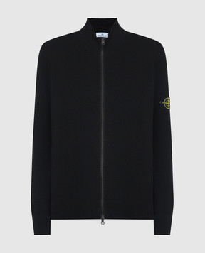 Stone Island Чорний кардиган з патчем логотипа L1S155100126S00D8