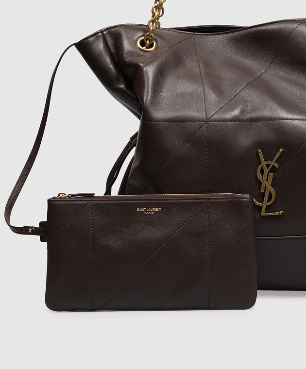 Saint Laurent Коричневая кожаная сумка-тоут JAMIE 809824AAB32 изображение 4