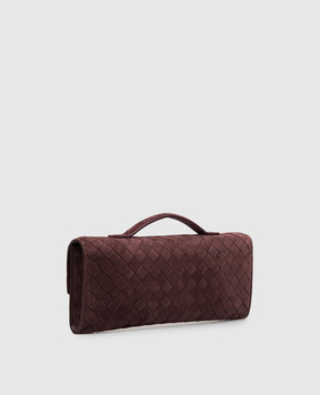 Bottega Veneta Бордовый замшевый клатч Andiamo 741511V60F1