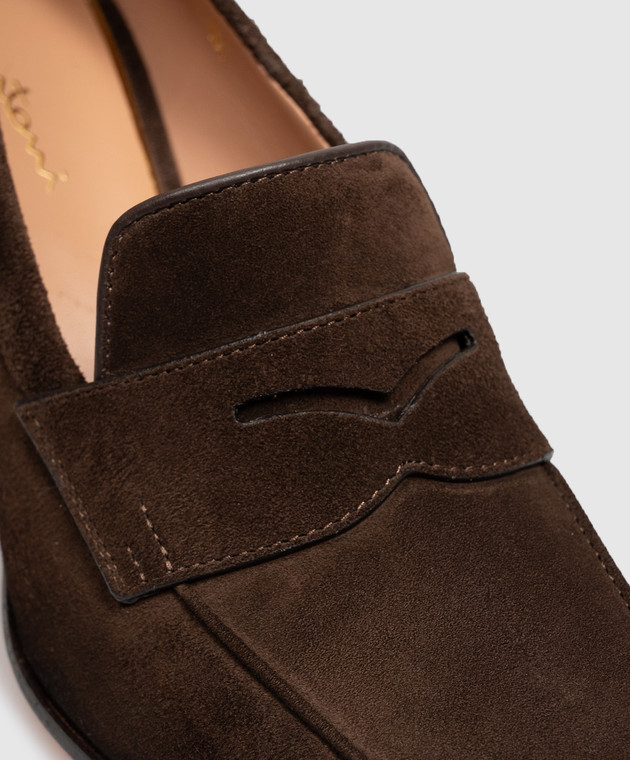 Santoni Коричневі замшеві туфлі WDOR72446HI2NAEA зображення 5