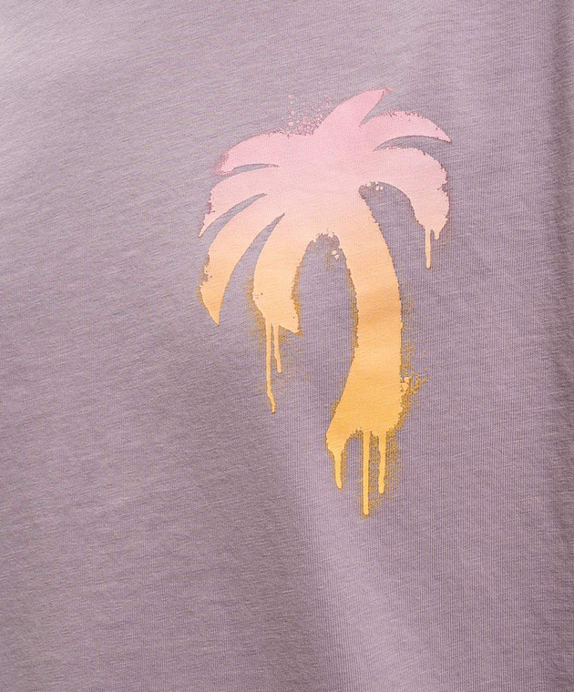 Palm Angels Фиолетовая футболка I Love PA PWAA07BS26JER004 изображение 5