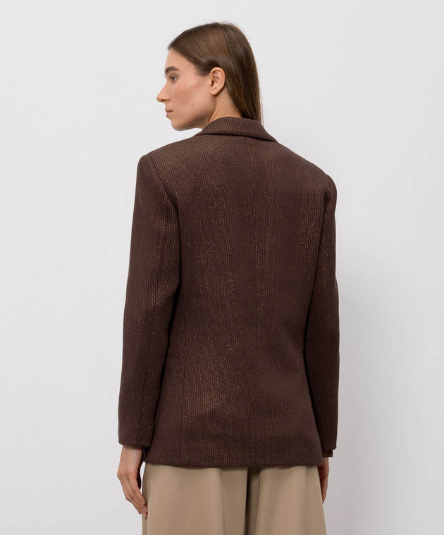 Brunello Cucinelli Коричневый жакет с люрексом M0AZT7511P изображение 4