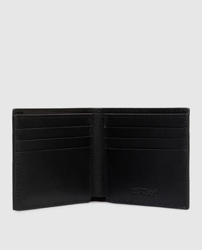 Off-White Черный кожаный портмоне с тиснением логотипа OMNC094C99LEA001