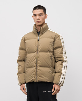 Palm Angels Пуховик цвета хаки с логотипом PMED057F25FAB001