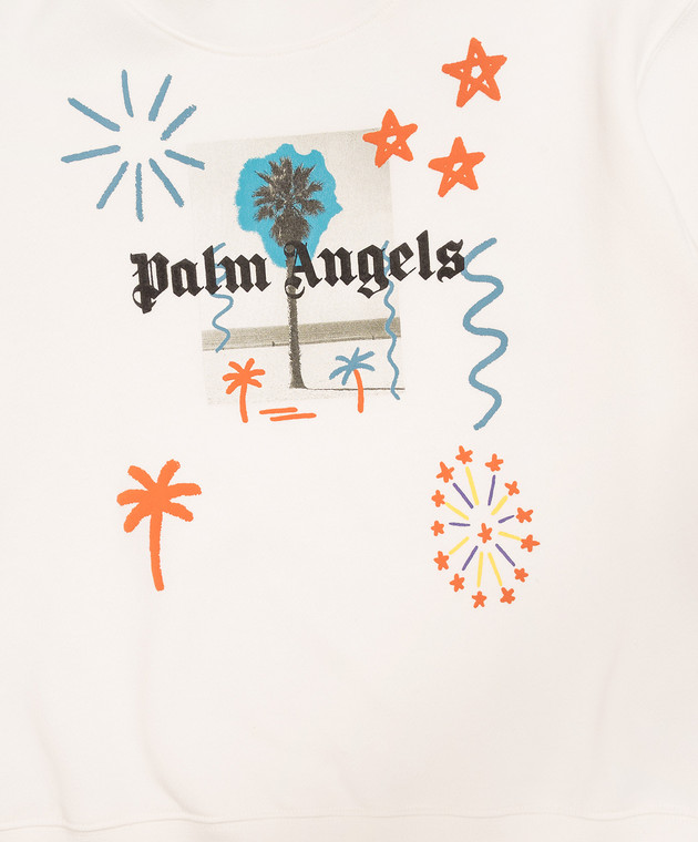 Palm Angels Дитячий білий світшот з принтом F6PAJBSW096 зображення 3
