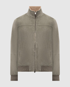 Canali Зеленая замшевая куртка LE00298O70509