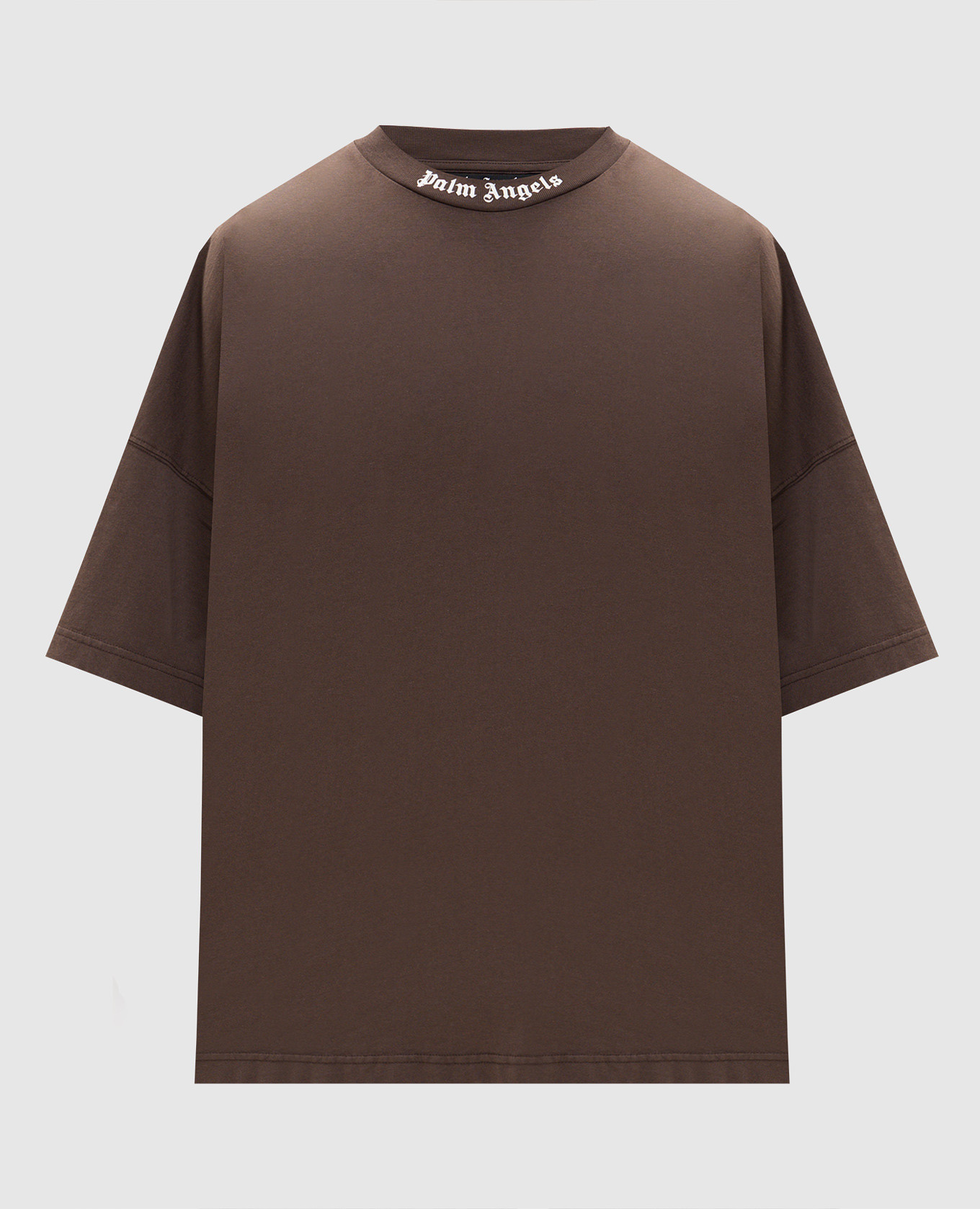 Коричневая футболка с контрастным логотипом