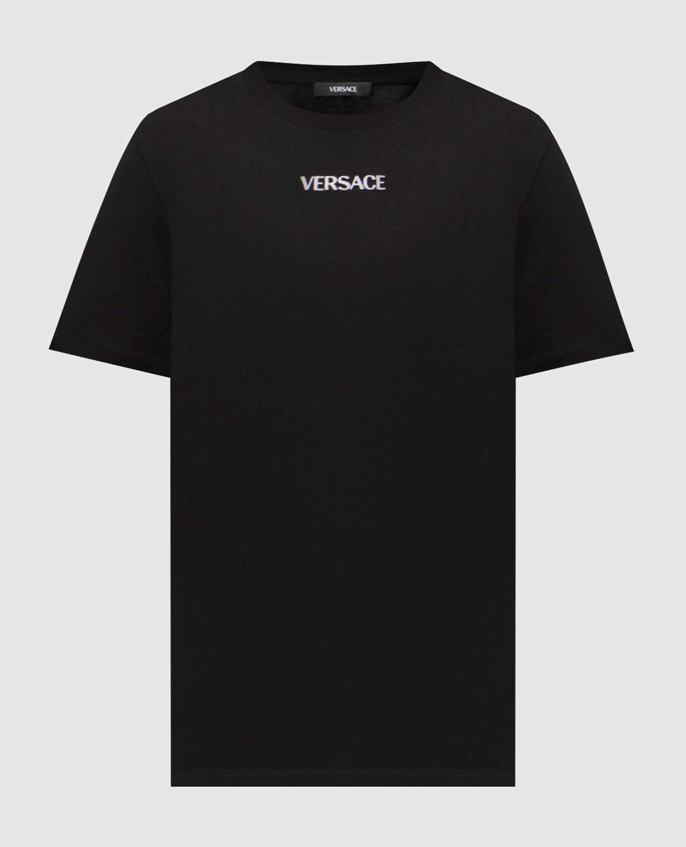 Черная футболка с вышивкой логотипа