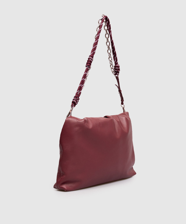 Max Mara Weekend Бордова шкіряна сумка ASLALOM WKASLALOM зображення 3