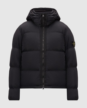 Stone Island Чорний пуховик з патчем логотипа L2S154100013S0483