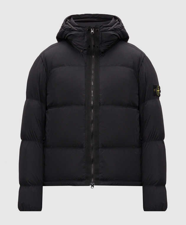 Stone Island Чорний пуховик з патчем логотипа L2S154100013S0483